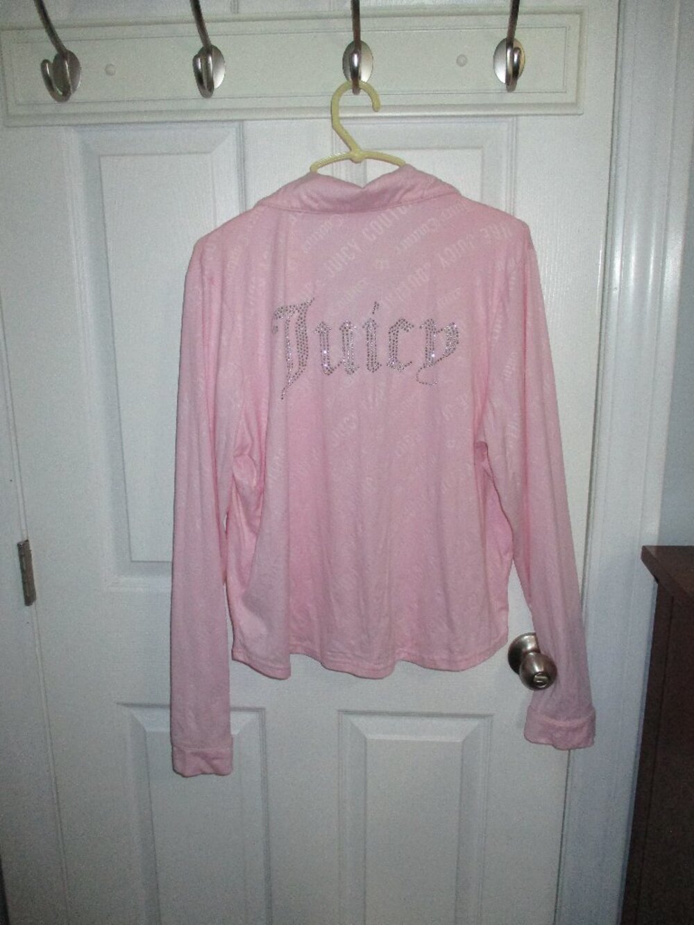 Juicy Couture pink long sleeve pajama top rhinestones y2k size medium pre owned